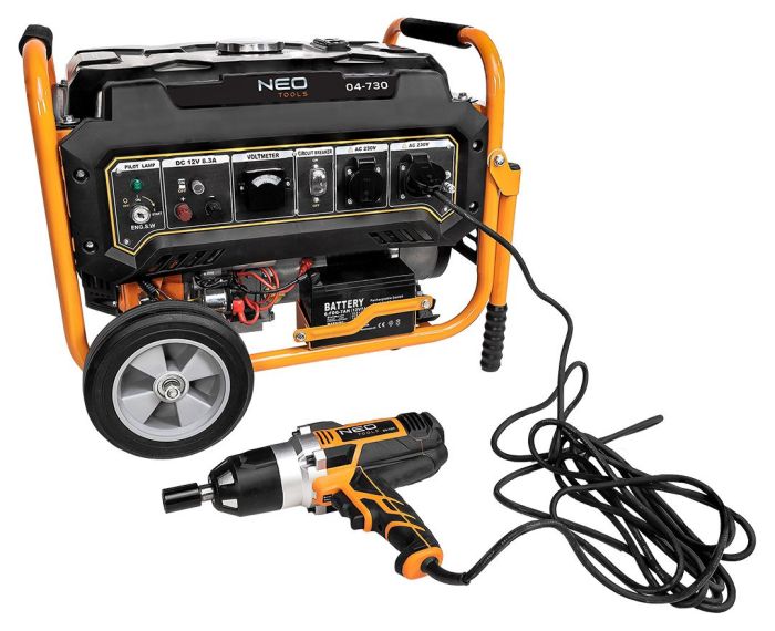 Генератор бензиновый Neo Tools 230В (1 фаза), 2.8/3кВт, электростарт, AVR, 45кг
