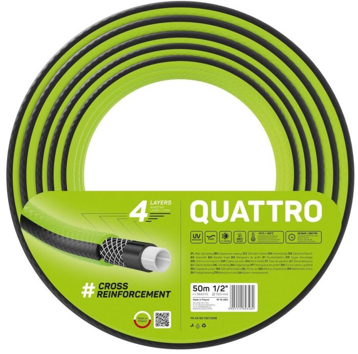 Шланг садовый Cellfast QUATTRO 1/2' 50м 4 слоя до 20бар -10…+50°C