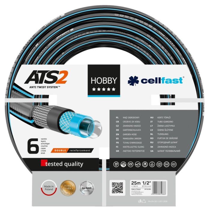 Шланг садовий Cellfast HOBBY ATS 1/2" 25м 6 шарів до 30бар -20…+60°C