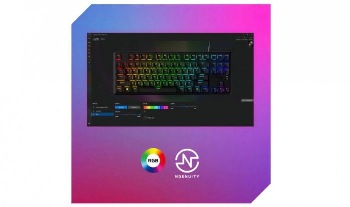 Клавіатура механічна HyperX Alloy Origins Core PBT 87key, AqUK, USB-A, EN/UA, RGB, чорний