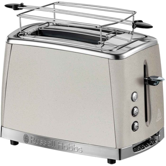 Тостер  Russell Hobbs Luna Stone 2 Slice, 1550Вт, нержавіюча сталь+ пластик, підігрів, розморожування, бежевий