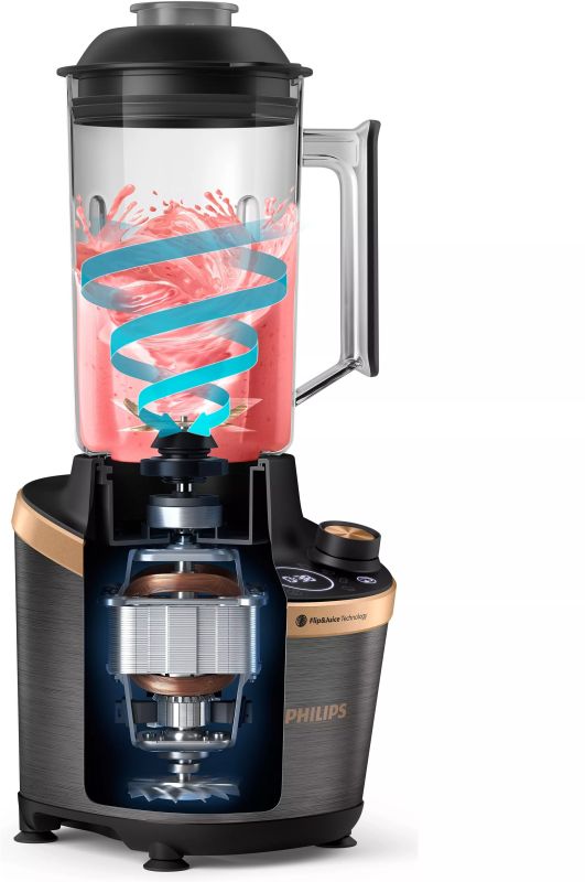 Блендер Philips стационарный Flip&Juice 1500Вт, чаша-2000мл, медно-черный