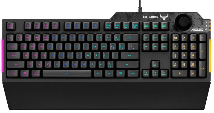 Клавиатура мембранная ASUS TUF Gaming K1, 104key, USB-A, EN/UK, RGB, чёрный