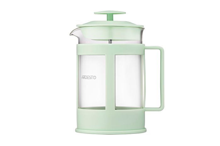 Френч-пресс Ardesto Fresh, 800мл, боросиликаное стекло, пластик, прозрачный, зеленый светлый