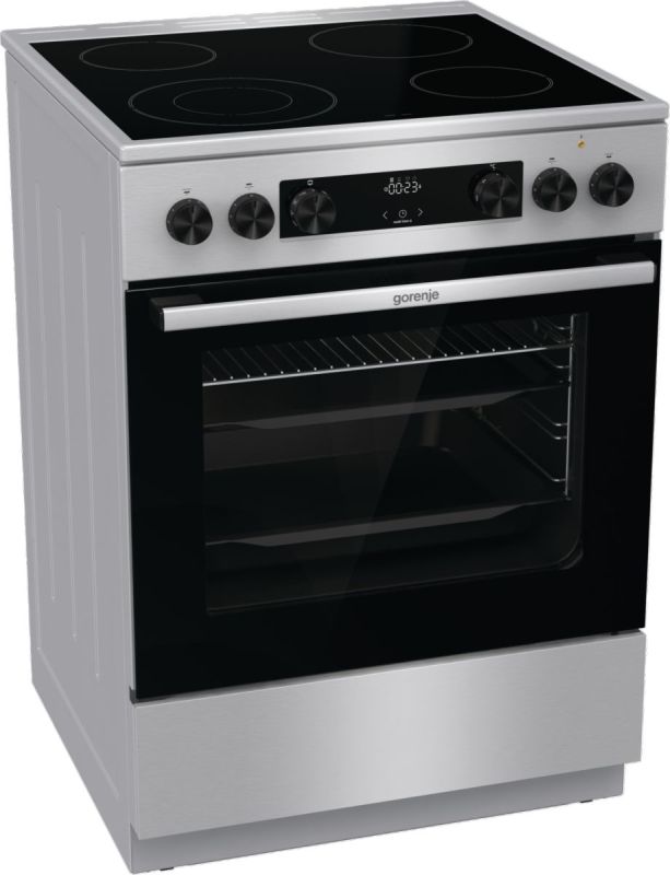 Плита Gorenje электрическая стеклокерамическая, 71л, 60x60см, дисплей, программатор, нерж