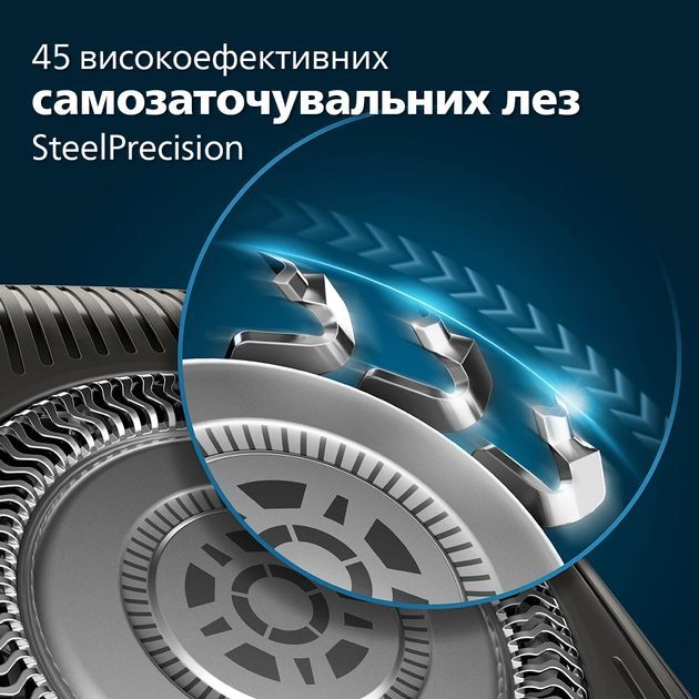 Бритва електр. Philips роторна Series 5000, 9Вт,  бритв.головок-3, Li-Ion, сух.+волог., тример, чорно-зелений
