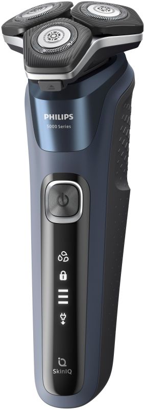 Бритва електр. Philips Series 5000 роторная, 9Вт,  бритв.головок-3, Li-Ion, сух.+влажн., триммер, синий
