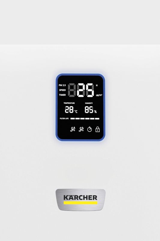 Очищувач повітря Karcher AF 30, 30м2, 200м3/год, дисплей, 2 HEPA фільтри, 4 режими,  інд. забр-ння, білий