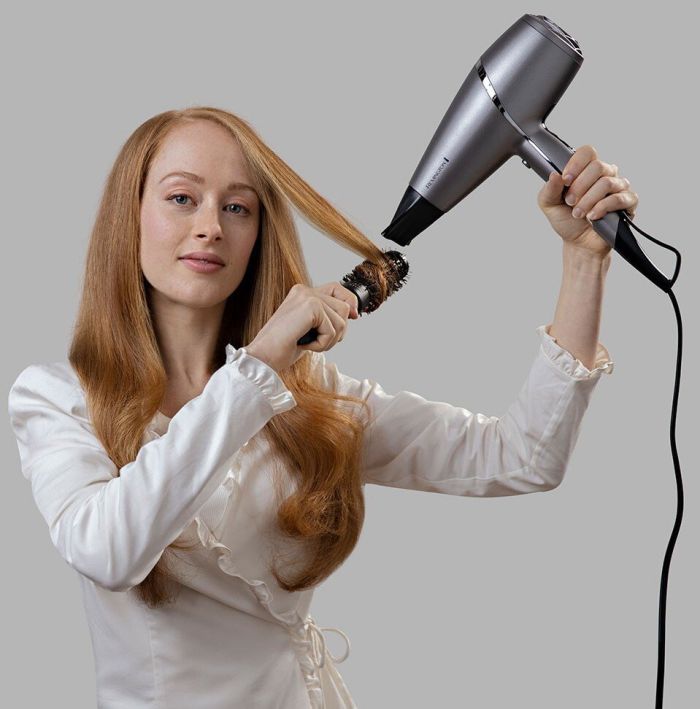 Фен Remington ProLuxe You Adaptive, 2400Вт, режимов-3, дифузор, иониз-я, хол. обдув, турбо режим, серый