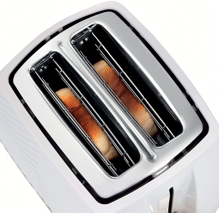 Тостер Russell Hobbs GrooWe 2 Slice 850Вт, підігрів, розморож., пластик, білий