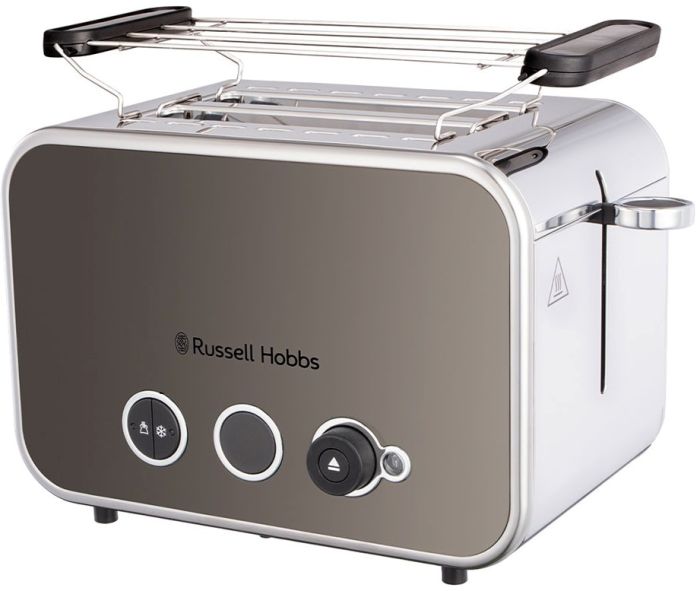 Russell Hobbs toaster Distinctions 2-Slice 1670Вт, подогрев, разморозка, пластик, серебристо-серый