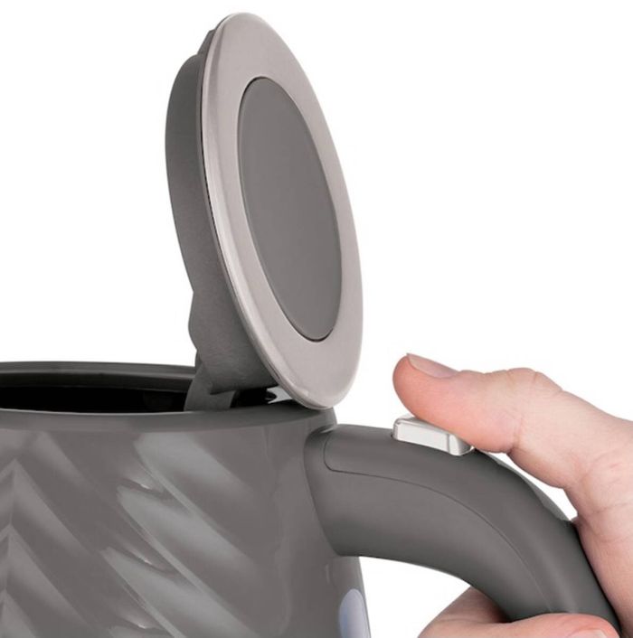 Электрочайник Russell Hobbs Groove Grey 1.7л, Strix, пластик, серый