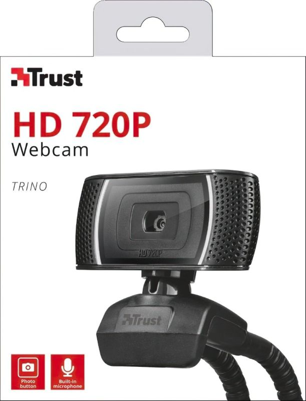 Вебкамера Trust Trino, HD, 30 fps, fixed focus, чорний