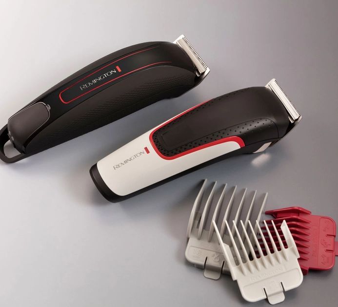 Машинка для стрижки  Remington E51 Easy Fade Hair Clipper, сеть+акум., роторный мотор, насадок-3, кейс, титан.нап., черно-белый