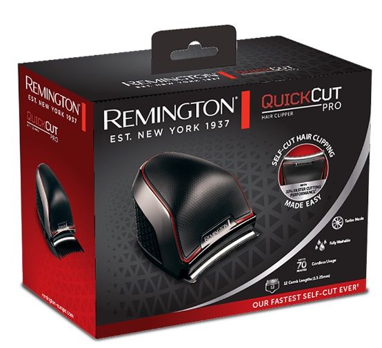 Машинка для стрижки  Remington Quickcut Pro, сеть+акум., роторный мотор, насадок-12, титан.напыл., черный