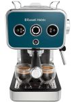Кофеварка Russell Hobbs рожковая Distinctions Ocean 1.1л, молотый + чалды, сине-серебристый