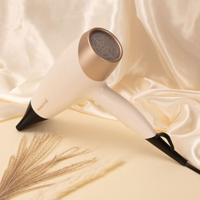 Фен Remington Shea Soft, 2200Вт, режимов-3, дифузор,турмалиновая иониз-я, хол. обдув, бело-золотой