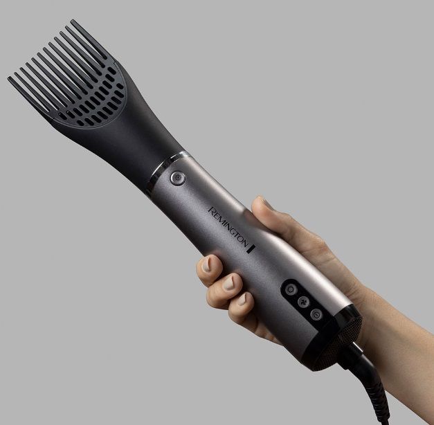 Фен-щетка Remington ProLuxe You Adaptive, 1000Вт, режимов-3, ионизиция, хол. обдув, керамика, серый