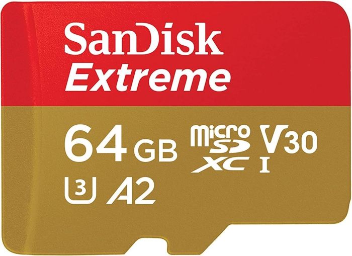 SanDisk microSD   64GB C10 UHS-I U3 A2 V30 R170/W80MB/s Extreme + SD