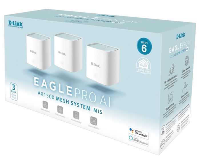 WiFi-система   EAGLE PRO AI AX1500 Mesh WiFi (3шт) D-Link M15-3