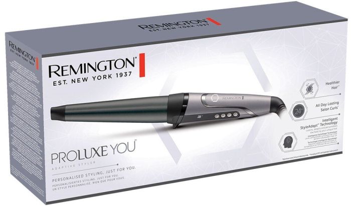 Плойка Remington ProLuxe конусная , темп.режимов-9, D-19-32mm, 130-210С, керамика, серебристый