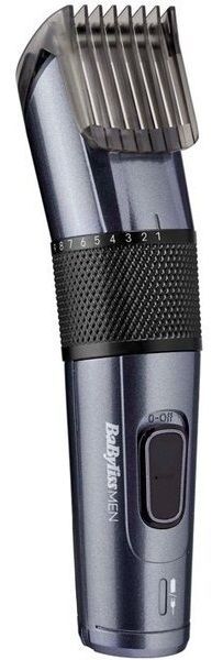 Машинка для стриження  Babyliss, мережа+акум., вібраційний мотор, насадок-1, кейс, титан.напил., сірий