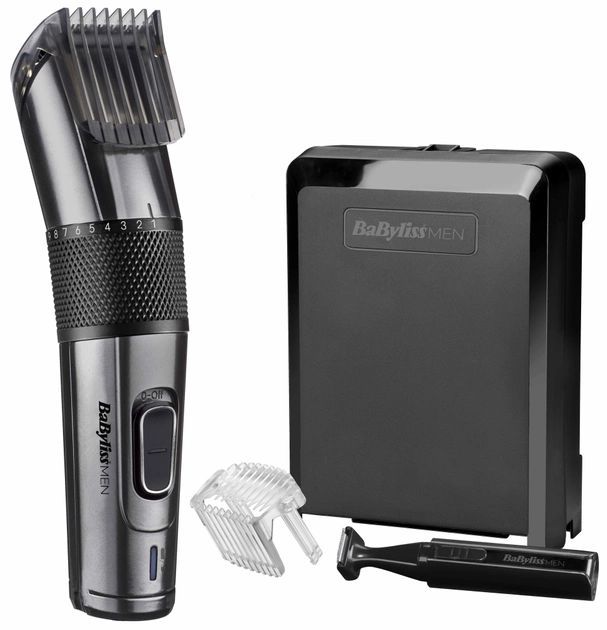 Машинка для стриження  Babyliss, мережа+акум., вібраційний мотор, насадок-1, тример, кейс, титан.напил., чорний