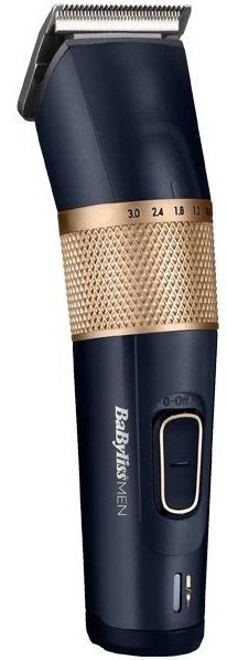 Машинка для стрижки  Babyliss, сеть+акум., вибрационный мотор, насадок-8, кейс, титан.напыл., синий