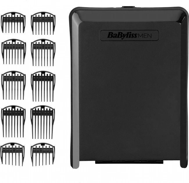 Машинка для стрижки  Babyliss, сеть+акум., вибрационный мотор, насадок-8, кейс, титан.напыл., синий