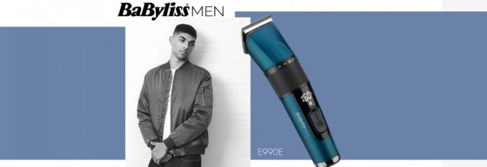 Машинка для стриження  Babyliss, мережа+акум., вібраційний мотор, насадок-8, кейс, титан.напил., синій