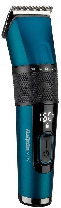 Машинка для стриження  Babyliss, мережа+акум., вібраційний мотор, насадок-8, кейс, титан.напил., синій