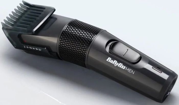 Машинка для стриження  Babyliss, мережа+акум., вібраційний мотор, насадок-1, кейс, сталь, сірий