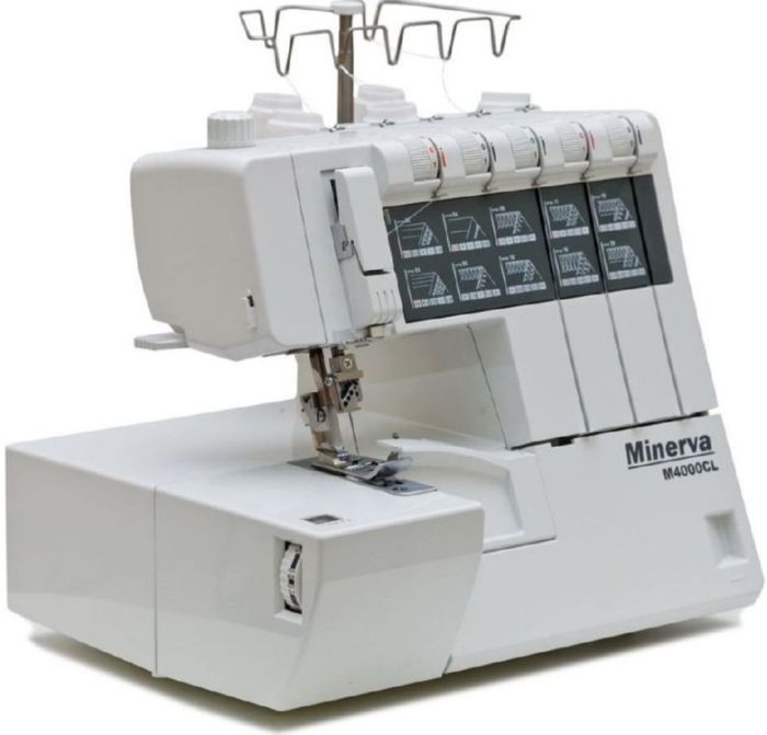 Коверлок MINERVA  , 120Вт, 20 оп., (5, 4, 3, 2-х ниткові шви), білий Minerva M4000CL