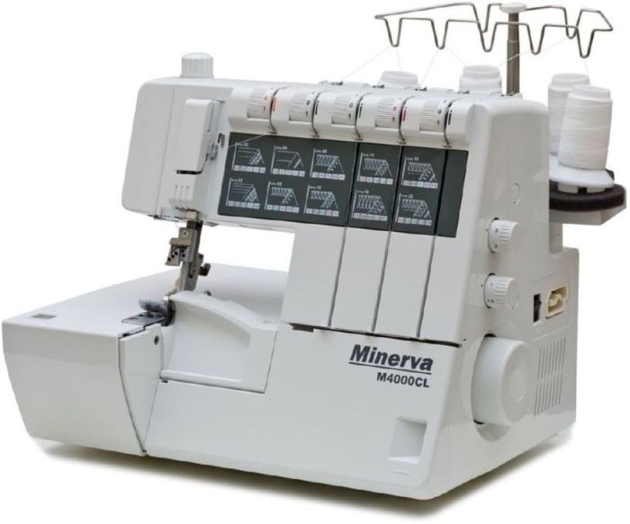Коверлок MINERVA  , 120Вт, 20 оп., (5, 4, 3, 2-х ниткові шви), білий Minerva M4000CL