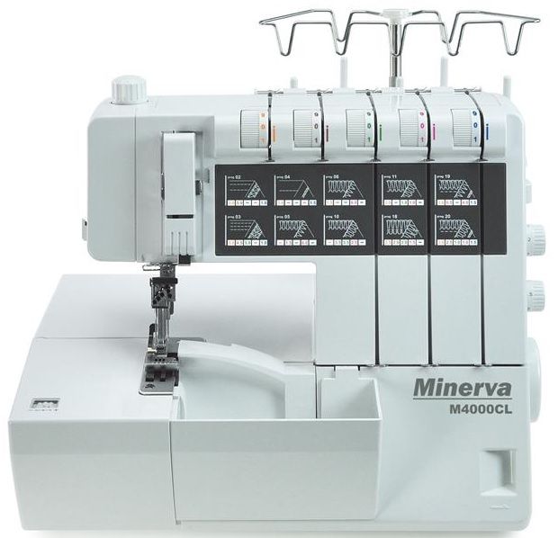Коверлок MINERVA  , 120Вт, 20 оп., (5, 4, 3, 2-х ниткові шви), білий Minerva M4000CL