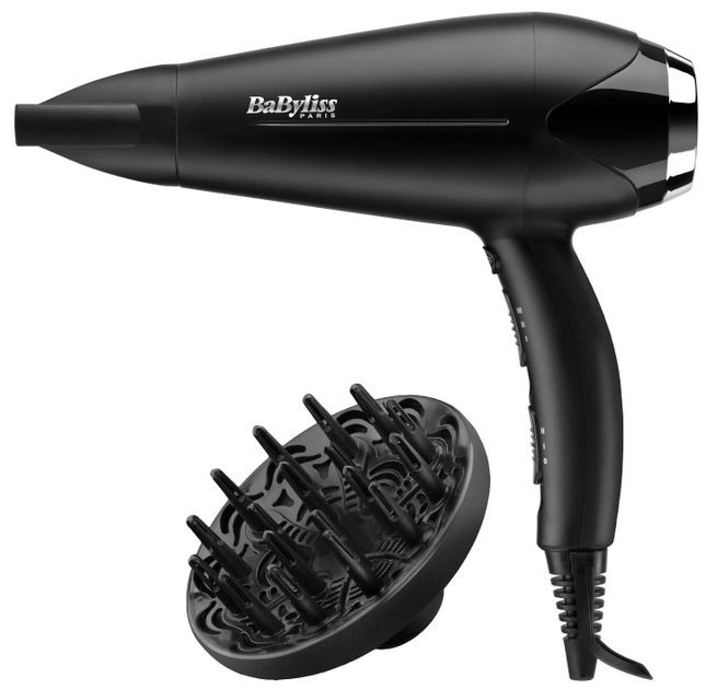 Фен Babyliss, 2200Вт, режимов-3, дифузор, иониз-я, хол. обдув, черный