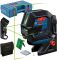 Нівелір лазерний Bosch Professional GCL 2-50 G, до 15м, ±0.3мм/м, в чемодані з тримачем RM 10, затиском DK 10, чохлом, мішенню, 0.58кг