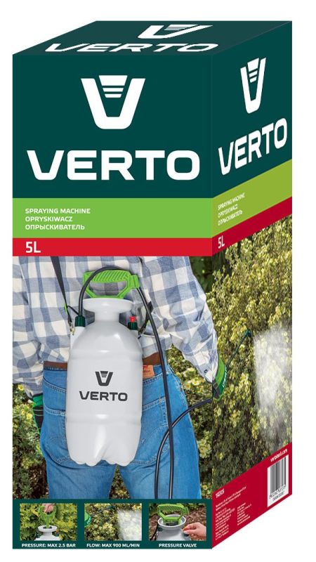 Обприскувач ручний Verto 5л 3бар 0.9л/хв 1.25кг