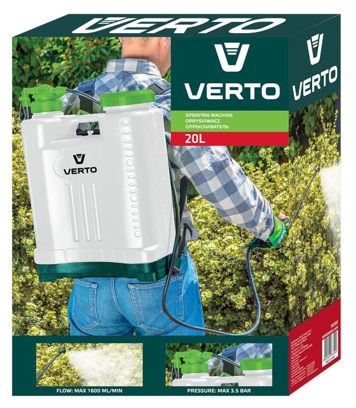 Обприскувач ручний Verto 20л 3.5бар 1.6л/хв 4.1кг