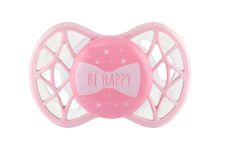 Пустышка Nuvita 7065 Air55 Cool симметрическая 0m+ "BE HAPPY" цвет "розовый кварц"