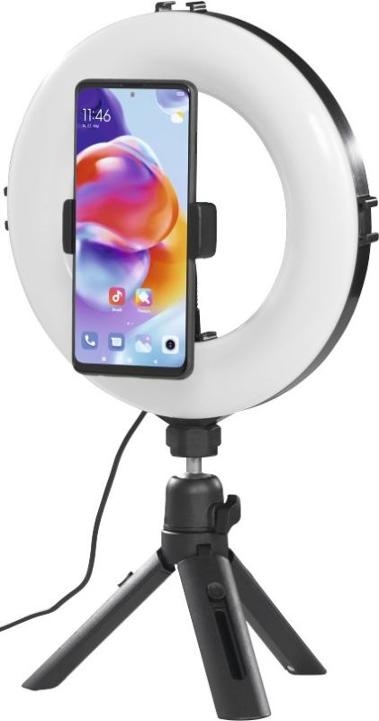 Трипод смартфона Hama Smart-80 V2,  шаровидный, 9.5cм, Bluetooth, со светодиодным кольцом, черный