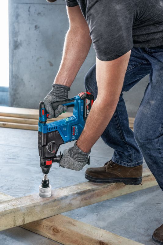 Перфоратор аккумуляторный Bosch GBH 187-LI, SDS-Plus, 18В, 2х5А•ч, 2.4Дж, кейс, 2.9кг