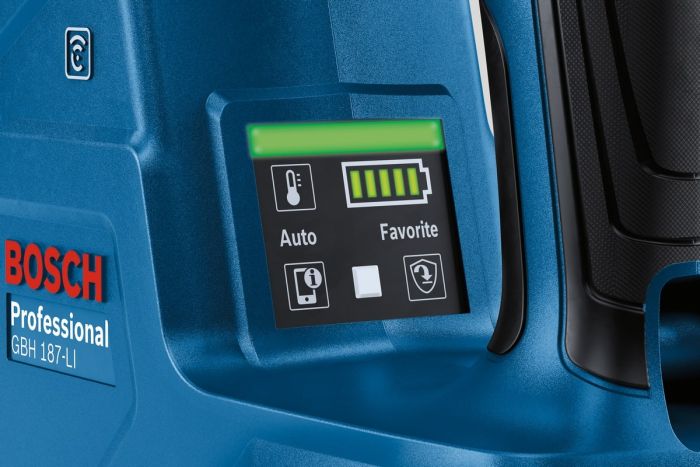 Перфоратор аккумуляторный Bosch GBH 187-LI, SDS-Plus, 18В, 2х5А•ч, 2.4Дж, кейс, 2.9кг