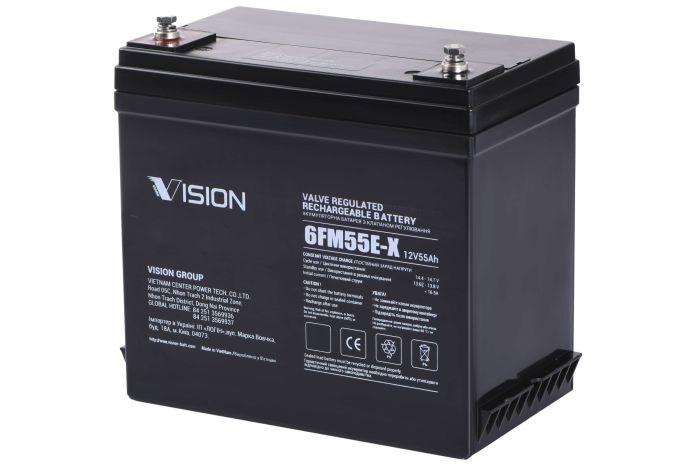 Аккумуляторная батарея Vision FM, 12В, 55А-ч, AGM