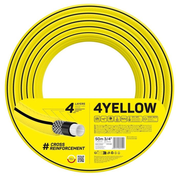 Шланг садовый Cellfast 4YELLOW 3/4" 50м 4 слоя до 20бар -10…+50°C