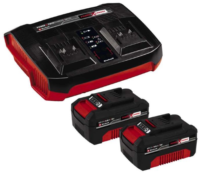 Набор аккумулятора и зарядного устройства Einhell Twincharger Kit PXC, 2х18В, 4.0А•час , 2.2 кг