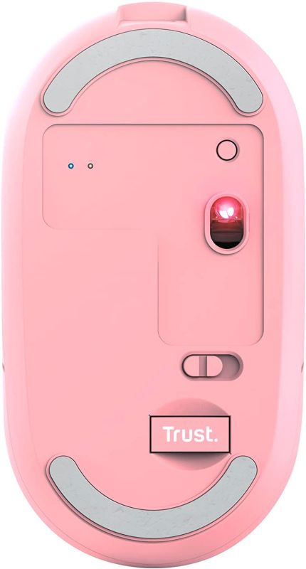 Мышь Trust Puck Rechargeable,  Ultra-Thin,  BT/WL,  Silent, Рожевий