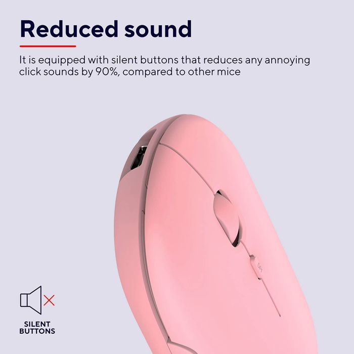 Мышь Trust Puck Rechargeable,  Ultra-Thin,  BT/WL,  Silent, Рожевий