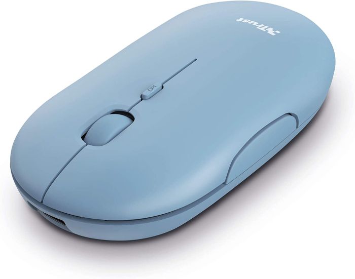 Мышь Trust Puck Rechargeable,  Ultra-Thin,  BT/WL,  Silent, Синій
