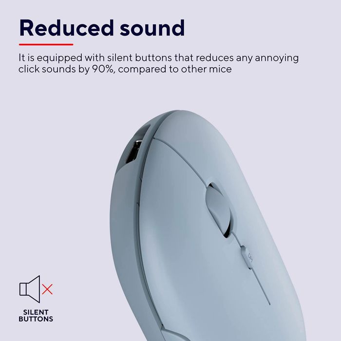 Мышь Trust Puck Rechargeable,  Ultra-Thin,  BT/WL,  Silent, Синій